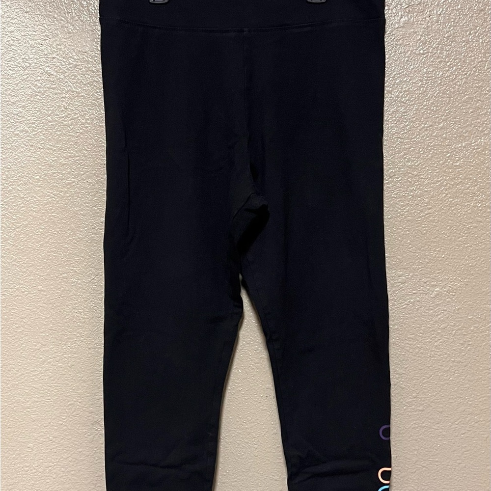 Fila Sport Black Activewear Cotton Yoga Leggings Activewear Running Workout Gym - Picture 2 of 6